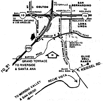 Map to Olive Dell Ranch
