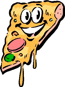 Smiling pizza slice